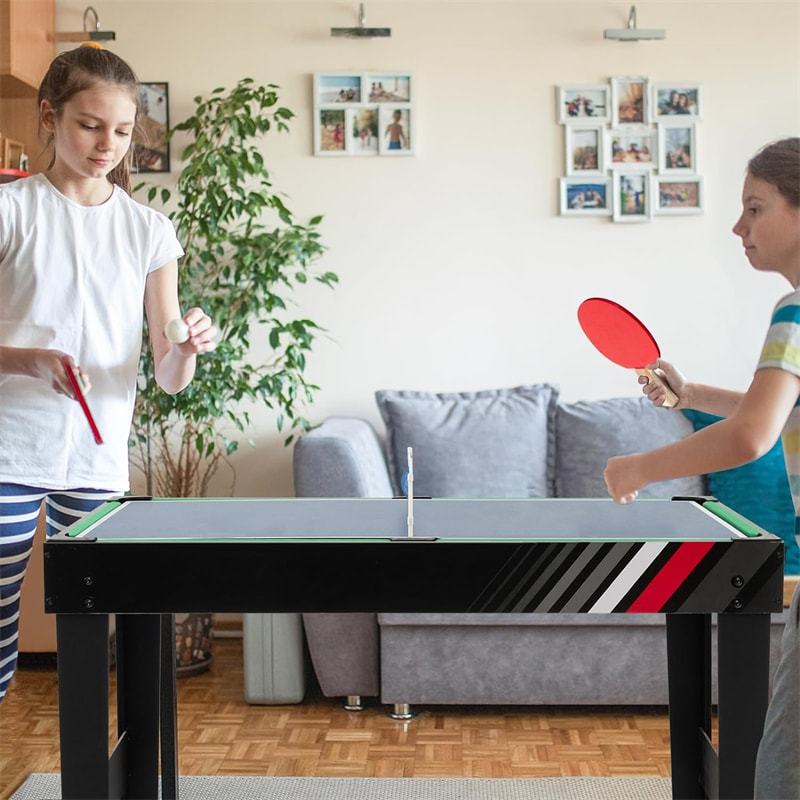 4-in-1 Multi Game Table 49" Combination Game Table with Foosball Billiards Ping Pong Slide Hockey Table for Home Game Room