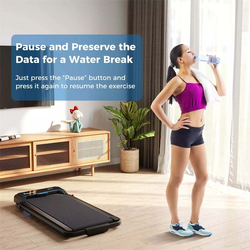 3-in-1 Folding Treadmill, 2.5HP Walking Pad & Under Desk Treadmill 340LB Capacity w/ Handlebar, LED Display, Remote, App Control for Home Office