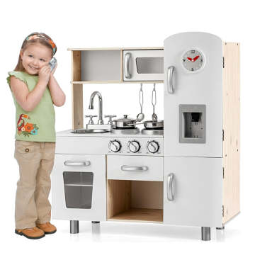 Kids Kitchen Playset Wooden Pretend Play Kitchen on Sale
