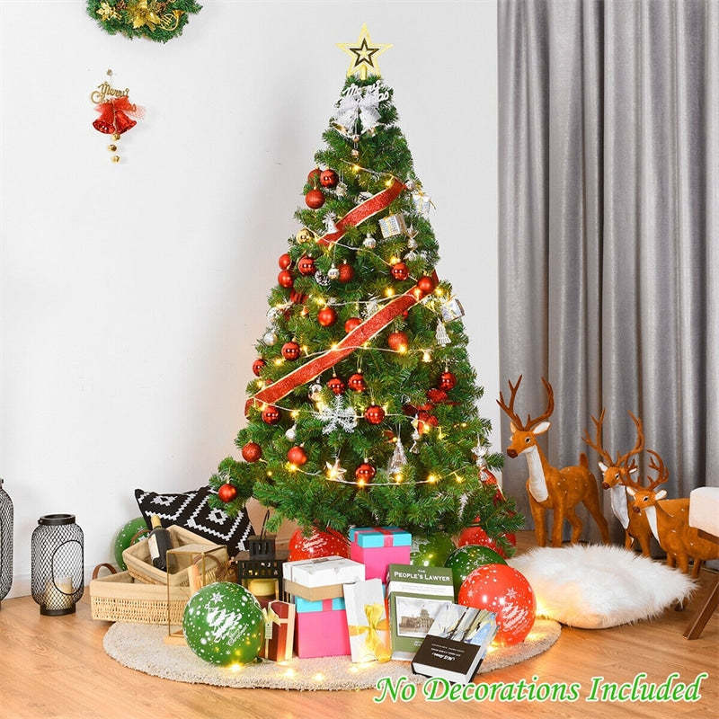 6ft Green Artificial Christmas Tree Xmas Tree with Solid Metal Stand for Indoor Outdoor Holiday Decoration