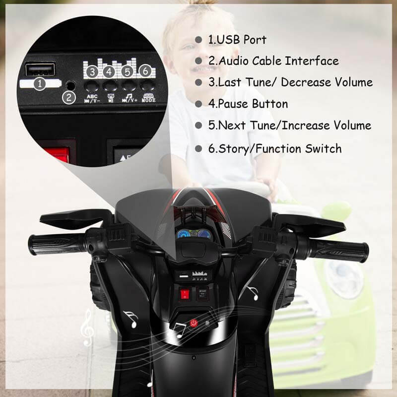 12V Kids Ride On ATV 6-Wheeler Electric Quad Car w/ 4WD & Trunk