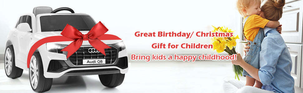 12V Battery Powered Audi Q8 Kids Electric Ride On Car with Remote & 2 Motors