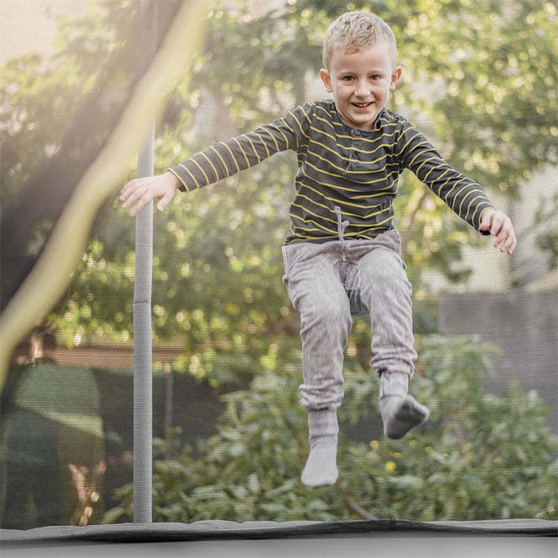 8FT Trampoline Net Replacement Weather-Resistant Trampoline Safety Enclosure with Double-Headed Zipper for 6 Poles