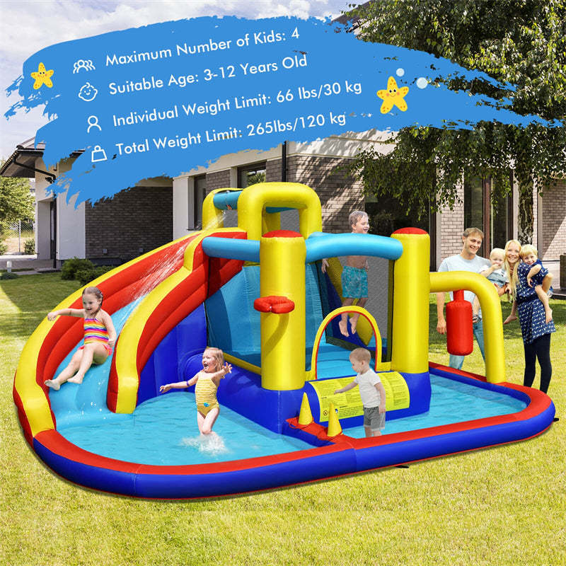 7 in 1 Outdoor Kids Giant Inflatable Water Slide Bounce House Jumping Castle Combo without Blower
