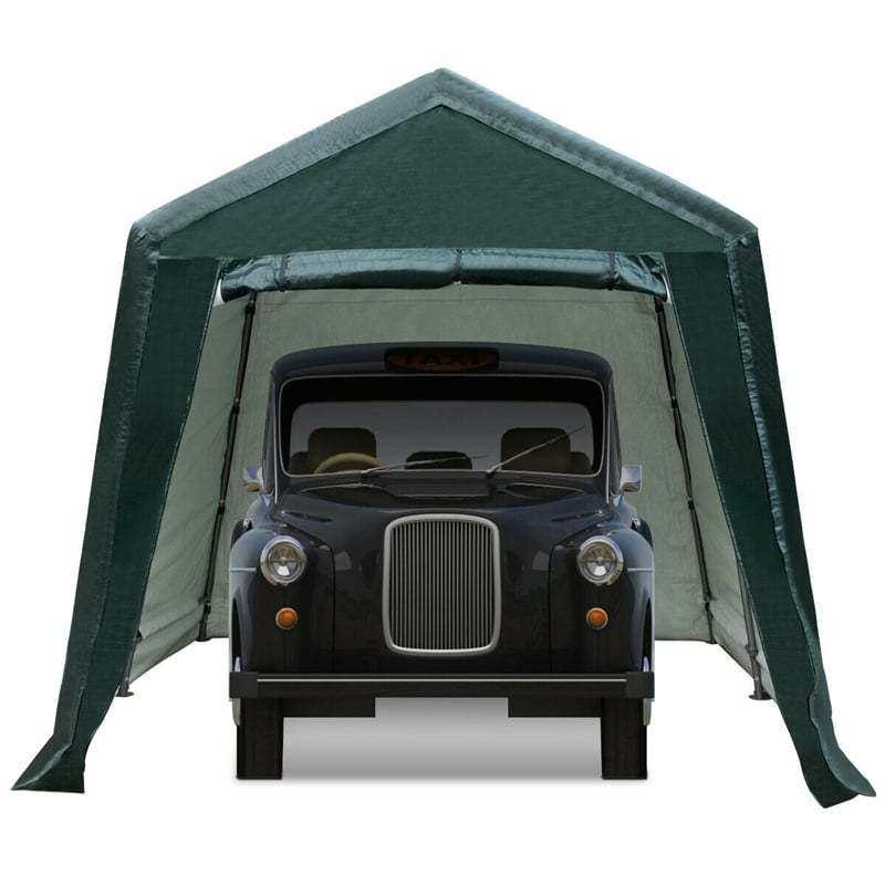 8x14 FT Heavy Duty Steel Enclosed Carport with Waterproof Ripstop Cover, Portable Garage Shelter Tent for Cars, Motorcycles, ATVs & Patio Storage