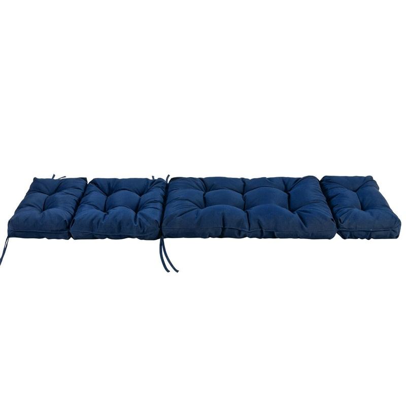 73" Thick Waterproof Outdoor Chaise Lounge Cushion with String Ties, All-Weather Patio Recliner Chair Pad for Poolside, Garden & Indoor Use