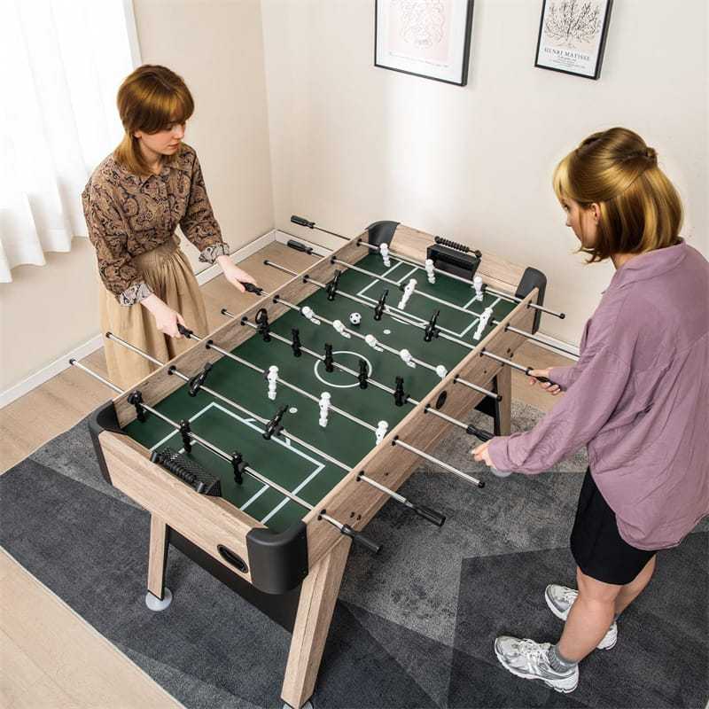 54" Foosball Table for Adults, Competition Full-Size Arcade Soccer Game Table with 2 Balls, 26 Players & Adjustable Leg Levelers
