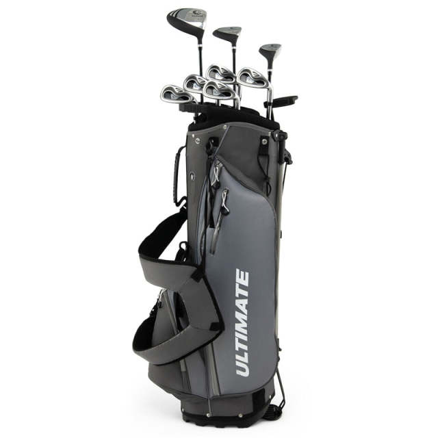 10 Pieces Men's Golf Club Set Right Hand, Complete Golf Club Package Set with 460cc #1 Driver, #3 Fairway Wood, Hybrid, Irons, Putter & Bag