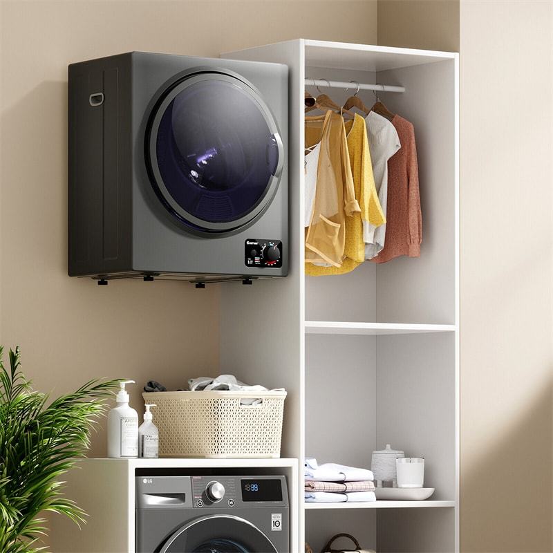 Portable Clothes Dryer, Compact 110V Electric Dryer with 4 Automatic Drying Mode & Stainless Steel Tub, Small Laundry Dryer for Apartment Dorm