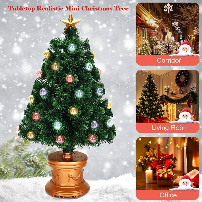 3FT Pre-Lit Fiber Optical Firework Christmas Tree