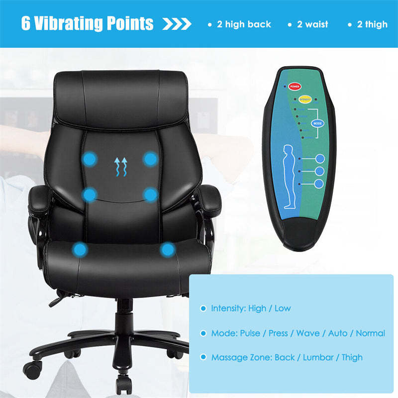 Latitude Run® High Back Vibration Massage Office Chair With 6 Vibration