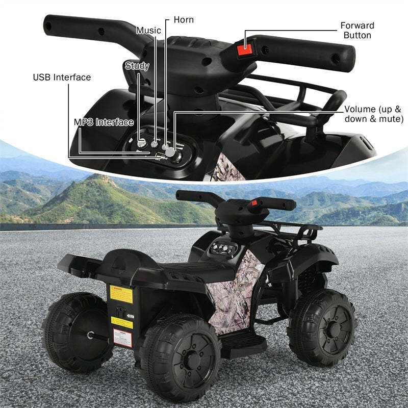 6V Kids Electric Ride On ATV Quad Car with LED Light and MP3