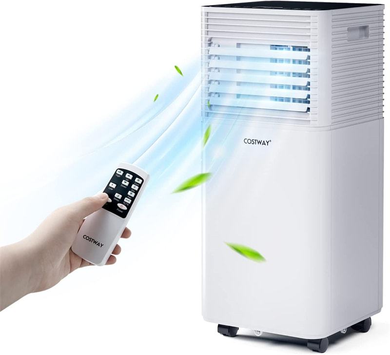 8000 BTU Portable Air Conditioner, 3-in-1 AC Unit Cools 230 sq.ft with Dehumidifier, Fan & Sleep Mode, Remote, Vent Kit for Bedroom, Office