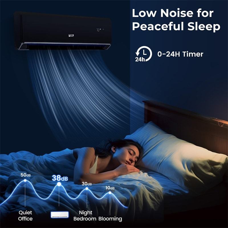 22000BTU Wifi Enabled Mini Split Air Conditioner & Heater, 21 SEER2 208-230V Inverter Split Wall AC Unit ECO Mode w/ Heat Pump, Installation Kit