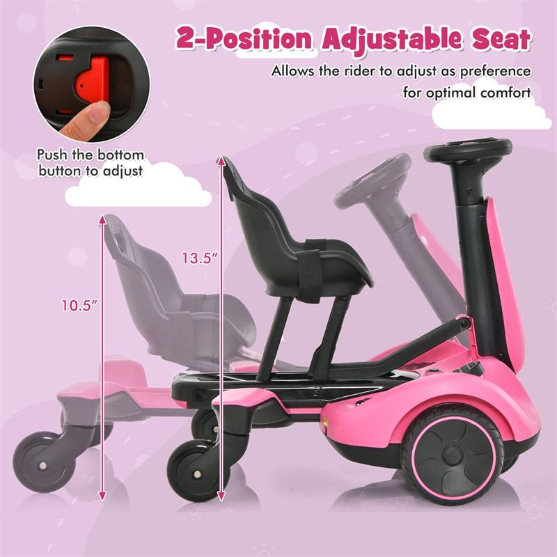 6V Electric Kids Ride-On Drift Car with 360° Spin, 2-Position Adjustable Seat, Horn & Engine, Drifting Go Kart Toy for Boys & Girls