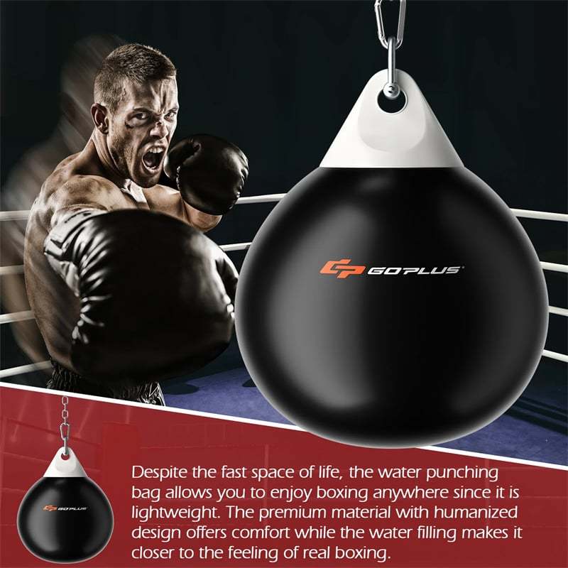 18" Water Aqua Punching Bag, 110LBS Heavy Bag with Adjustable Metal Chain & Water Injection Hose, Boxing Training Bag for Adults Fitness, MMA