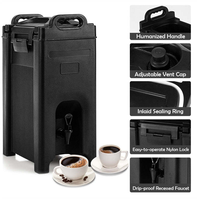 5 Gallon Insulated Beverage Dispenser/Server Food-grade Hot & Cold Drink Carrier with Handles & Spring Action Faucet