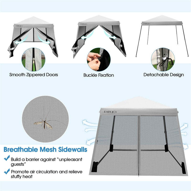 10x10 FT Outdoor Pop Up Canopy Patio Instant Canopy Tent with Netting & Roller Bag