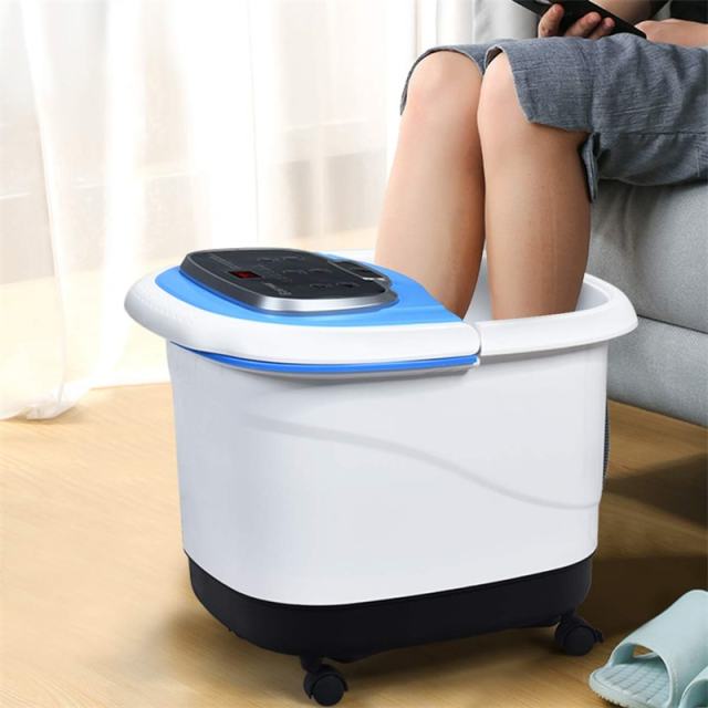 Foot Spa Bath Massager with Heat, Portable Pedicure Foot Spa Tub w/ Motorized Rollers, Shiatsu Massage, Temp Control, Adjustable Shower for Home