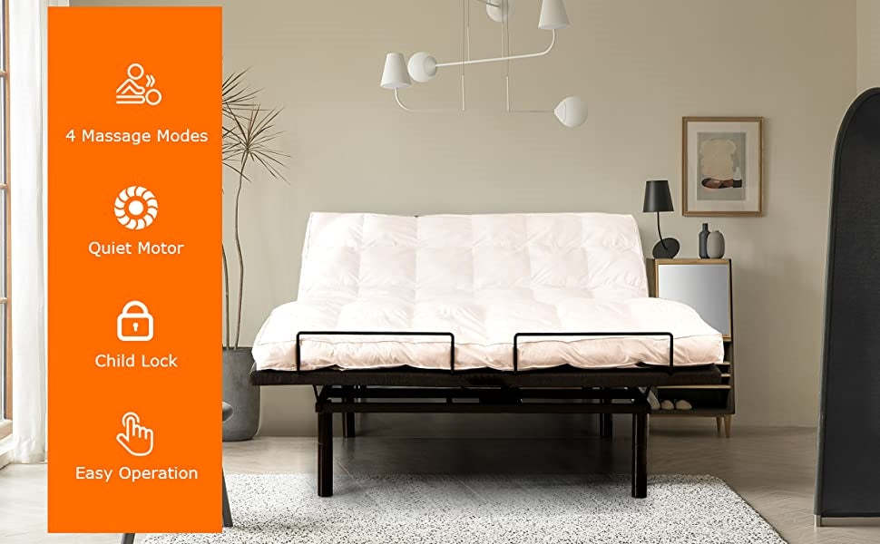 Twin XL Adjustable Bed Base Zero Gravity Electric Bed Frame with Massage Mode & Remote