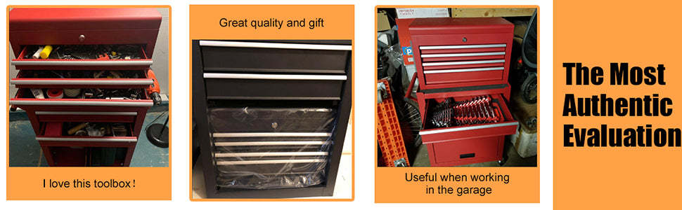Rolling Tool Chest Removable Tool Storage Cabinet with 6 Sliding Drawers