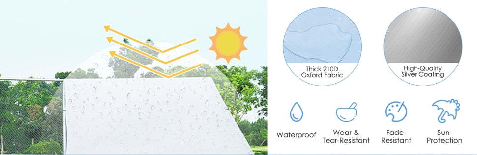 Large Metal Chicken Coop Walk-in Poultry Cage Hen Run House Shade Cage for Outdoor Backyard Farm