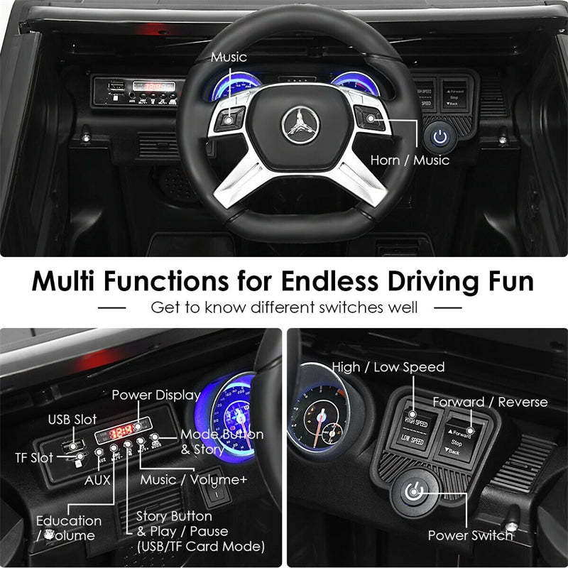 12V Licensed Mercedes-Benz Kids Powered Ride On Car Toy with 2 Motors