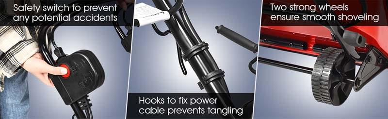 18-Inch 15 Amp Electric Snow Thrower Corded Snow Blower 720Lbs/Minute