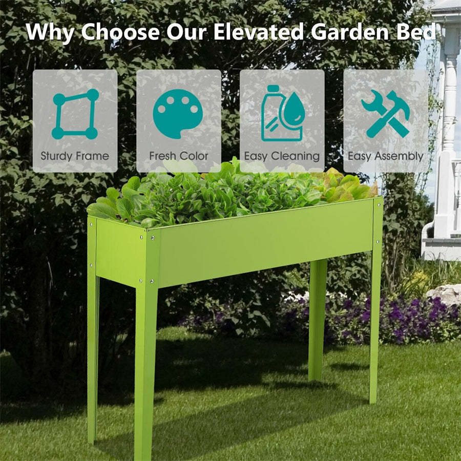 40" L x 13" W Outdoor Metal Raised Garden Bed Elevated Planter Box
