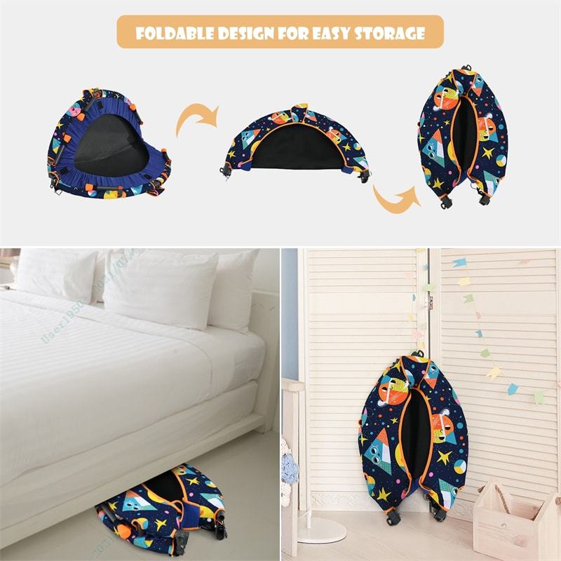 2-In-1 Kids Convertible Saucer Tree Swing and Trampoline Set