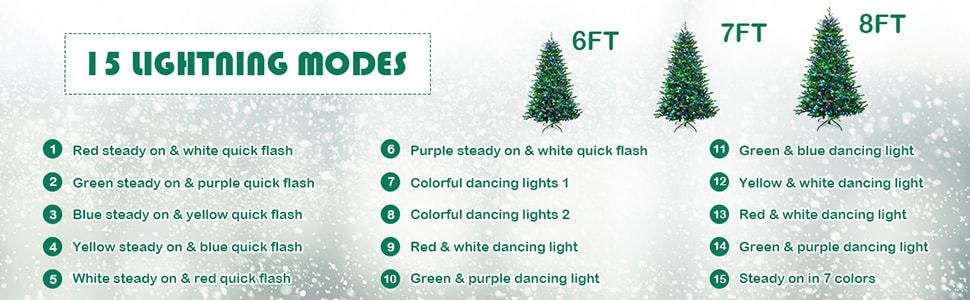8ft Pre-lit Hinged Artificial Christmas Tree with APP Controlled LED Lights