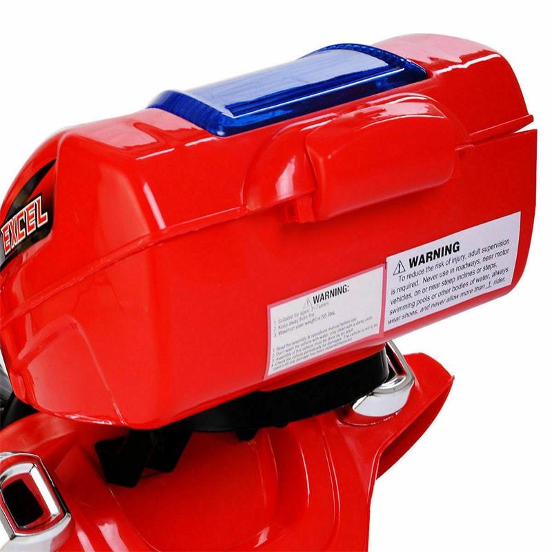 6V Kids Ride-On Motorcycle, Battery Powered 3-Wheel Motorcycle with LED Headlights, Music, Storage Trunk, Electric Motorcycle Toy for Boys/Girls he1