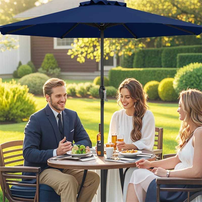 8.5FT Patio Umbrella, Outdoor Market Table Umbrella with Crank Handle, 8 Heavy Duty Ribs, Vented Top, Sun-Proof Canopy for Garden Yard Poolside