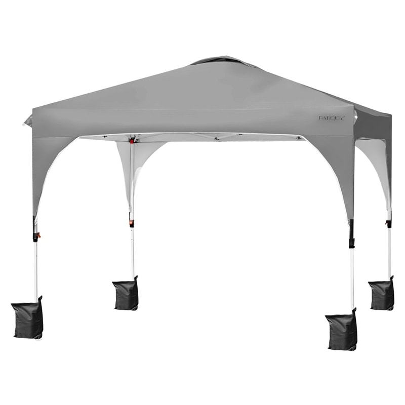 10x10FT Commercial Pop-Up Canopy with Adjustable Height & Roller Bag, Heavy Duty Gazebo Tent Instant Shelter for Camping, Parties, Backyard