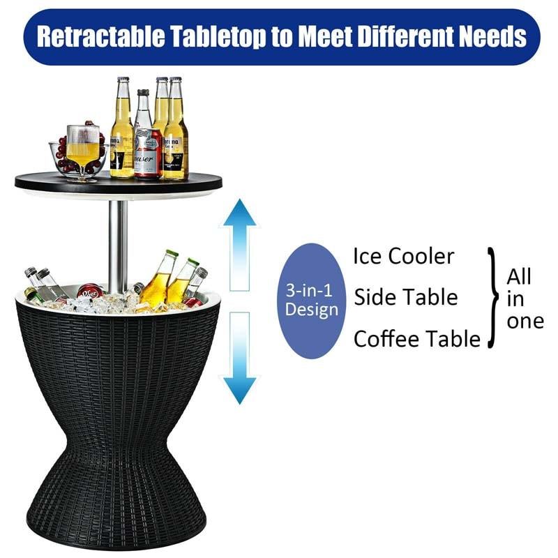 3 in 1 Cool Bar Table, with 8 Gallon Beer and Wine Cooler