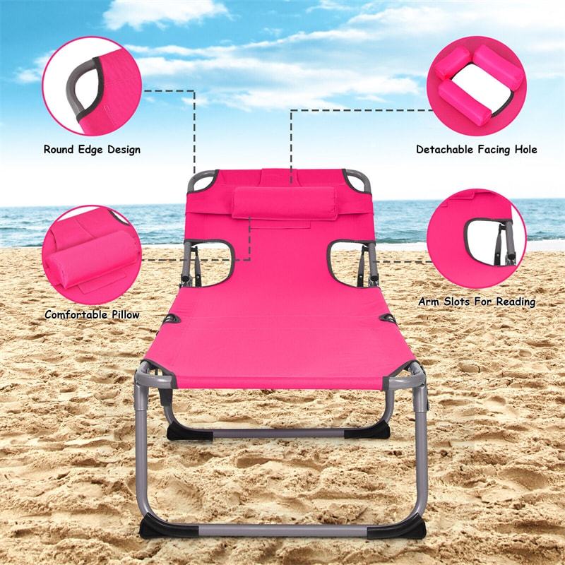 Folding Lounge Chair Goplus Foldable Outdoor Beach Lounge Chair