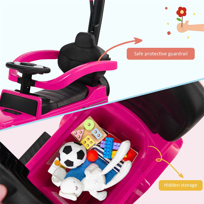3 In 1 Mercedes Benz G350 Stroller Sliding Car Ride on Push Car with Canopy