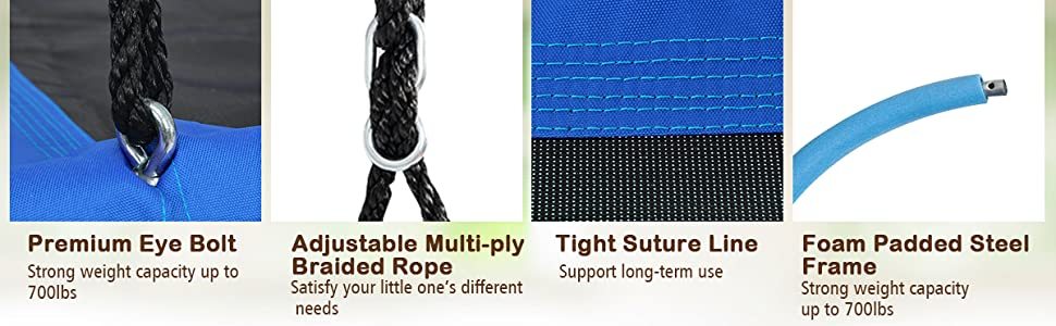 60" Platform Saucer Tree Swing Surf with Hanging Straps for Kids and Adults