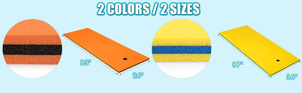 3-Layer Tear-proof XPE Foam Floating Water Pad Mat with Rolling Pillow Design