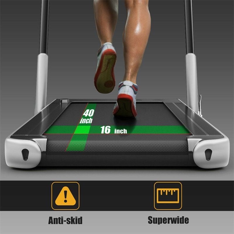 2.25HP 2-in-1 Folding Under Desk Treadmill with LED Display, Remote & APP Control, Portable Electric Walking Running Machine for Home Office