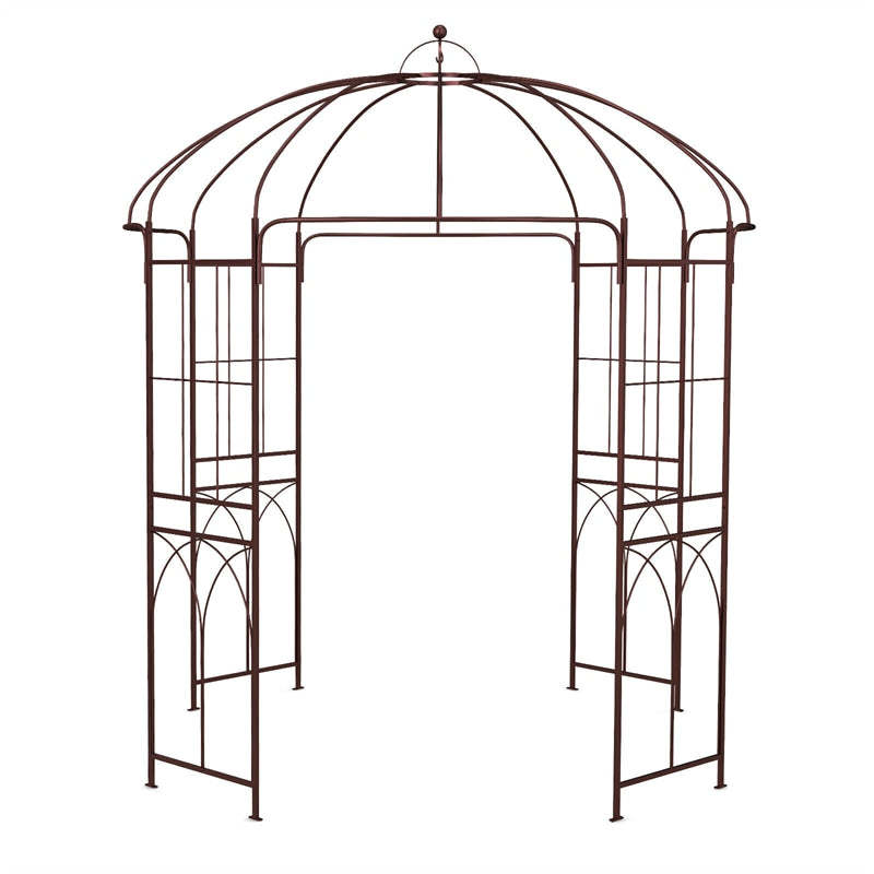 Birdcage Shape Garden Arbor, 8.4' x 7' Heavy Duty Metal Garden Gazebo Pergola Arch Trellis for Climbing Plants, Outdoor Wedding Party Decor