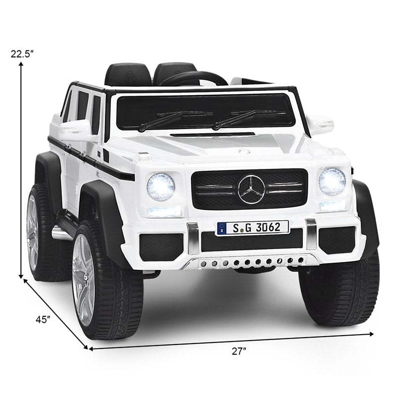12V Kids Ride-On Truck, Licensed Mercedes Benz G650S Electric Car with Remote Control, Lights & Storage Box, Battery Vehicle Toy for Boys Girls