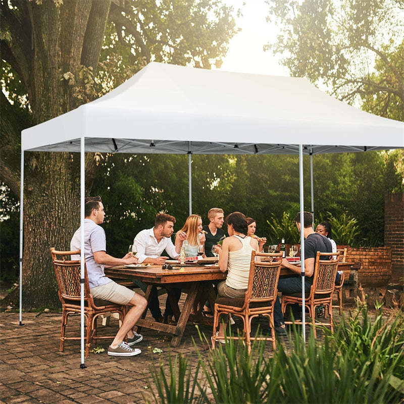10x20FT Pop-Up Canopy UPF 50+ Outdoor Instant Canopy Tent Sun Shelter with Wheeled Carrying Bag