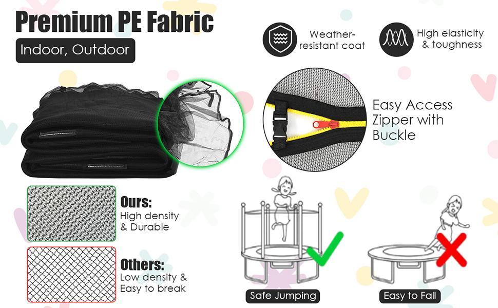 12 Ft Trampoline Replacement Safety Enclosure Net