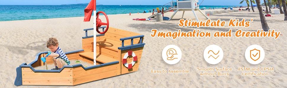 Sandbox children outdoor playset outdoor products bestoutdor.com