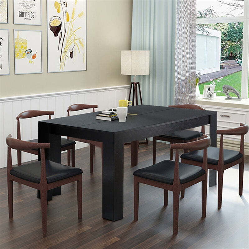 63" Rectangular Dining Table for 4-6 People, Farmhouse Wood Kitchen Table with Heavy Duty Legs, 330LBS Capacity for Living Room, Home Office