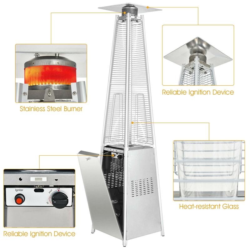 42000 BTU Pyramid Outdoor Patio Propane Heater with Wheels