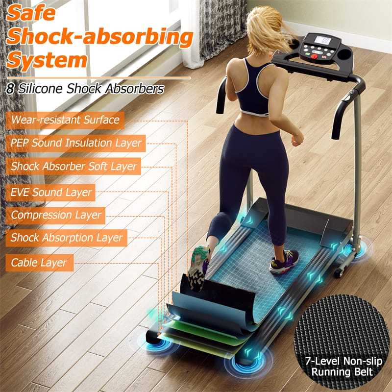 800W Folding Treadmill with 12 Preset Programs, LCD Display, Pulse Sensor & Built-in Wheels, Easy Assembly Motorized Running Machine for Small Spaces