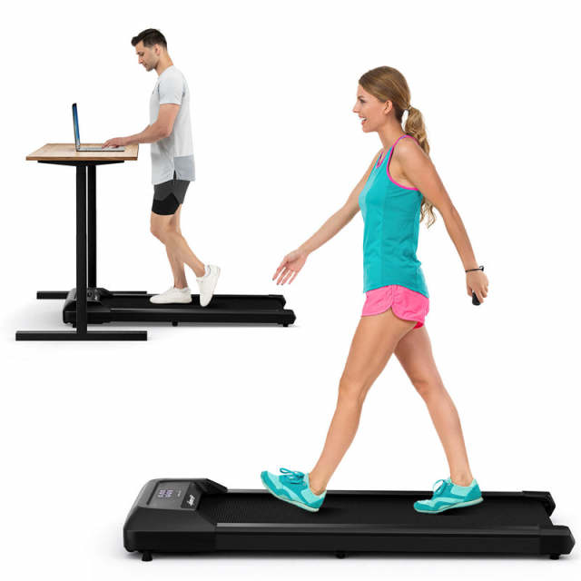 2-in-1 Walking Pad with 265lbs Capacity, Remote Control & LED Display, 2.25HP Under Desk Treadmill for Home, Office, Small Spaces