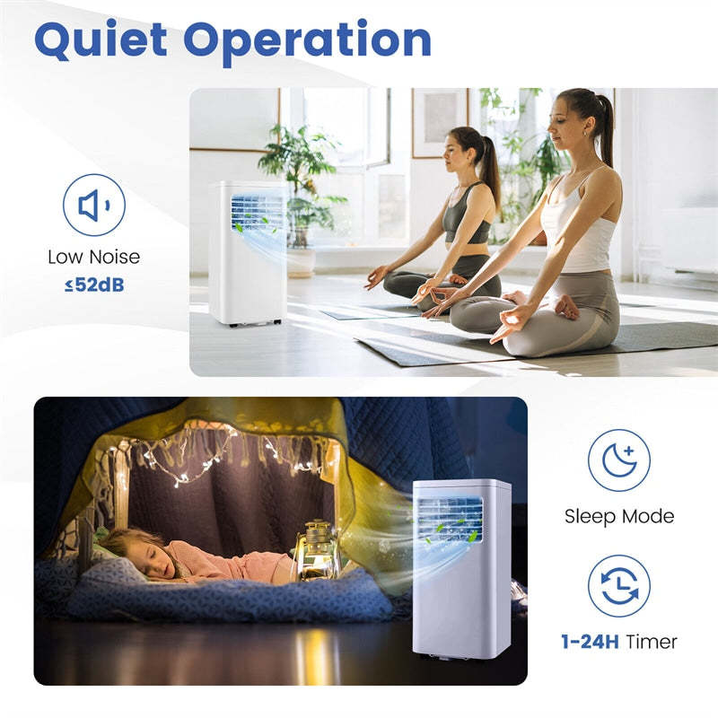 8000 BTU Portable Air Conditioner 3-in-1 AC Unit Built-in Dehumidifier & Fan with Remote Control & Window Kit